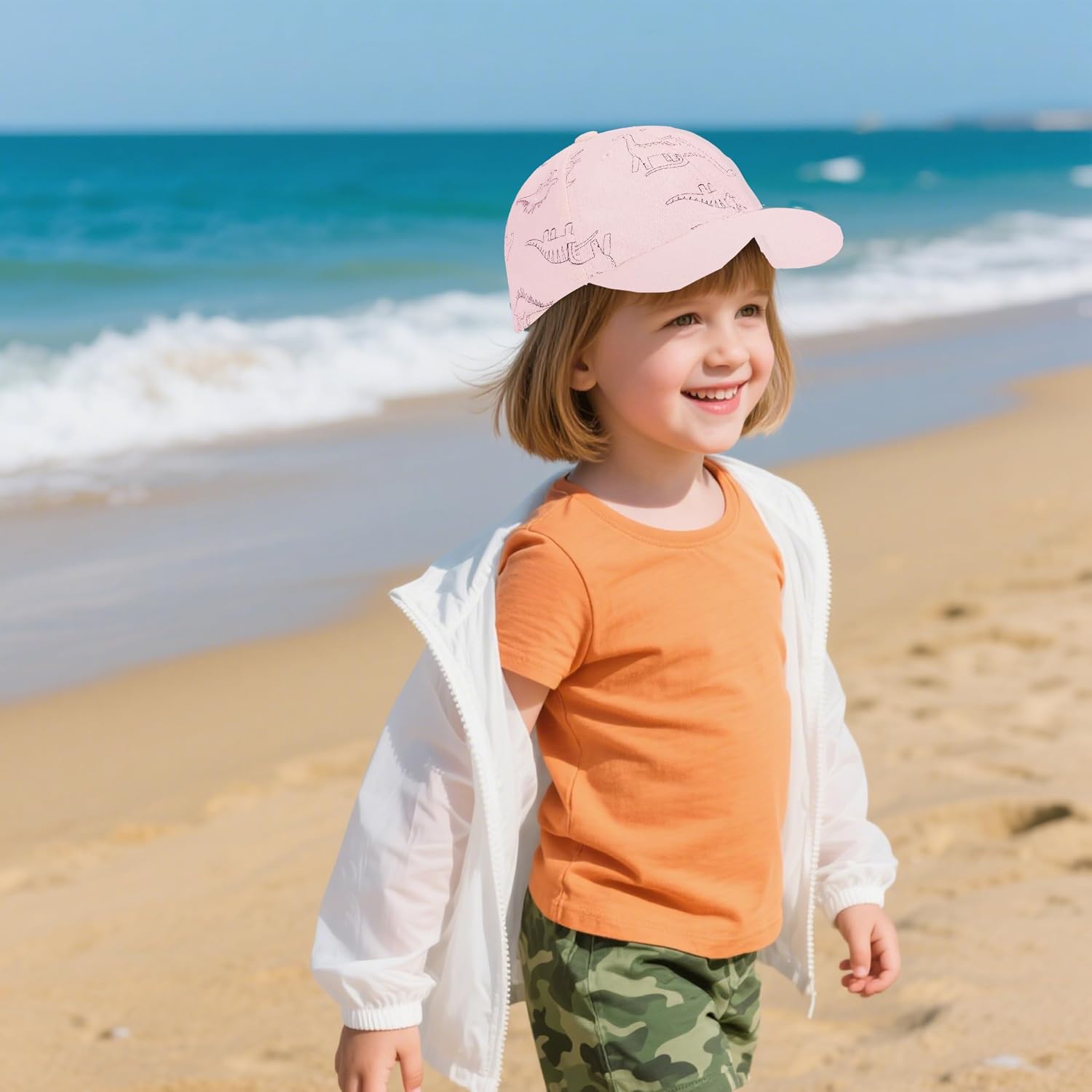2 Packs Toddler Baseball Hat Baby Baseball Cap Kids Boys Girls Dinosaur Hats Infant Baseball Cap 0-6T
