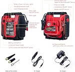 New Upgrade 1800 Amp Jump Starter with Air Compressor (Up to 8L Gas/Diesel),20000mAh Battery Booster, Comes with 260 PSI Tire Inflator, 2.1A USB Ports, Booster Pack,Battery Clamps