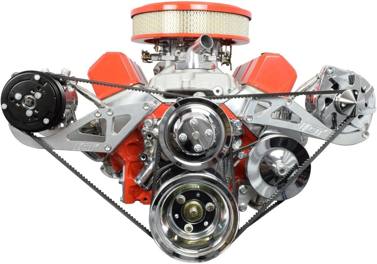 SBC Alternator Power Steering A/C Compressor Bracket Kit for Long Water Pump