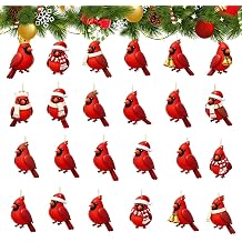 Red Bird Christmas Countdown Calendar 2026 2D Acrylic Ornament