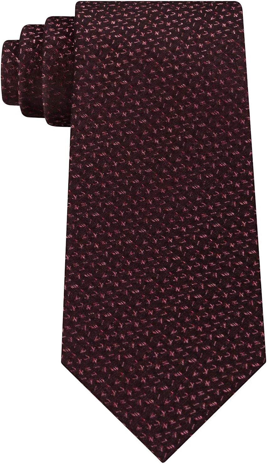 Calvin Klein Mens Shimmer Logo Self-tied Necktie, Red, One Size