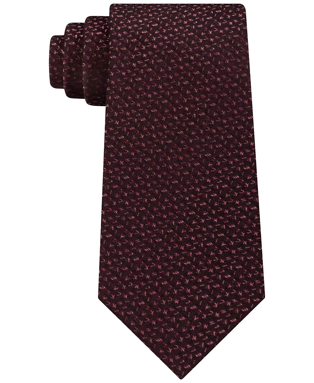 Calvin Klein Mens Shimmer Logo Self-tied Necktie, Red, One Size