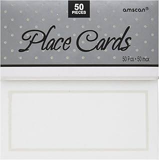 Plain Pearlized Place Cards - 4" x 4", 50 Pcs