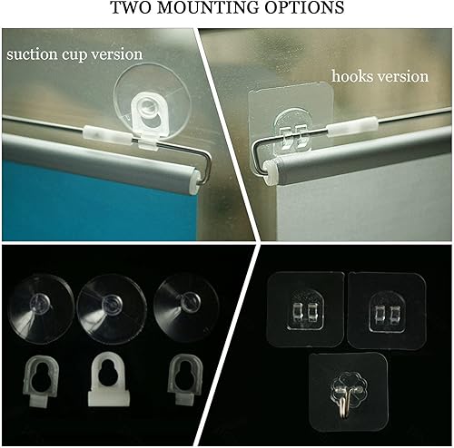 Vista 170 de Blackout Roll Up Shades with Suction Cups, Sunshade Blinds No Drilling, Window Roller Blinds, Thermal Roller Shades for