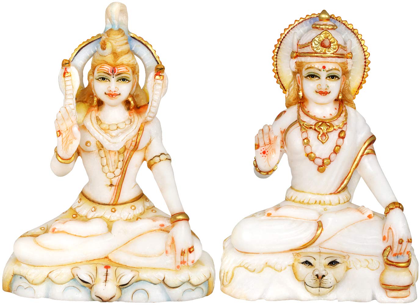 Blessing Shiva Parvati, Multicolor