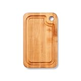 Prestige Series Rectangular Wooden Maple Cutting Board 16”x10” – 1&period;25” Thick&comma; 6-lb Reversible Butcher Block with Juice Groove&comma; Edge-Grain & Finger Grip Hole – Made in the USA