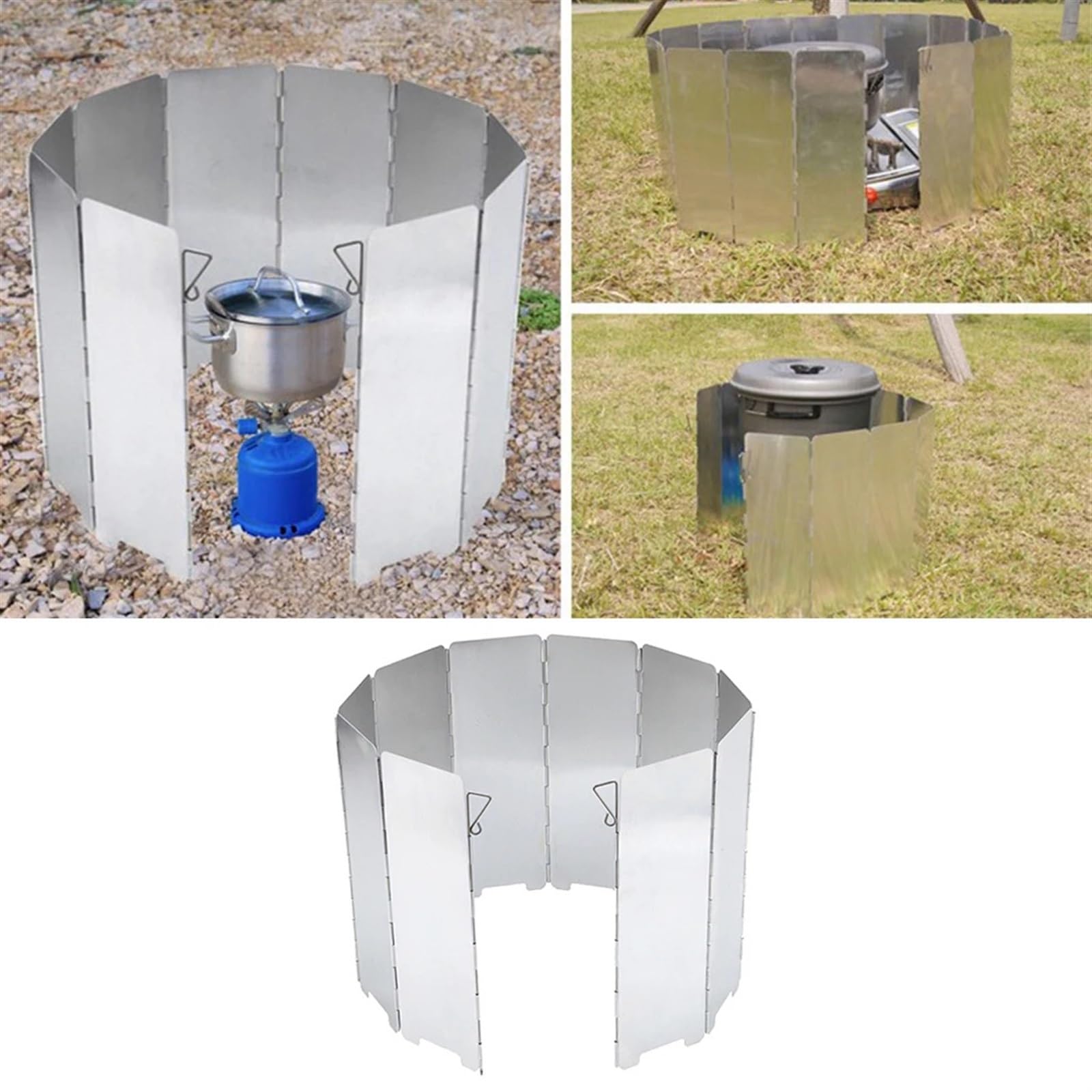Paravientos para Hornillo de Camping Parabrisas Plegable for Cocina, Resistente al Viento, for Acampar Aire Libre, for Picnic y mochileros
