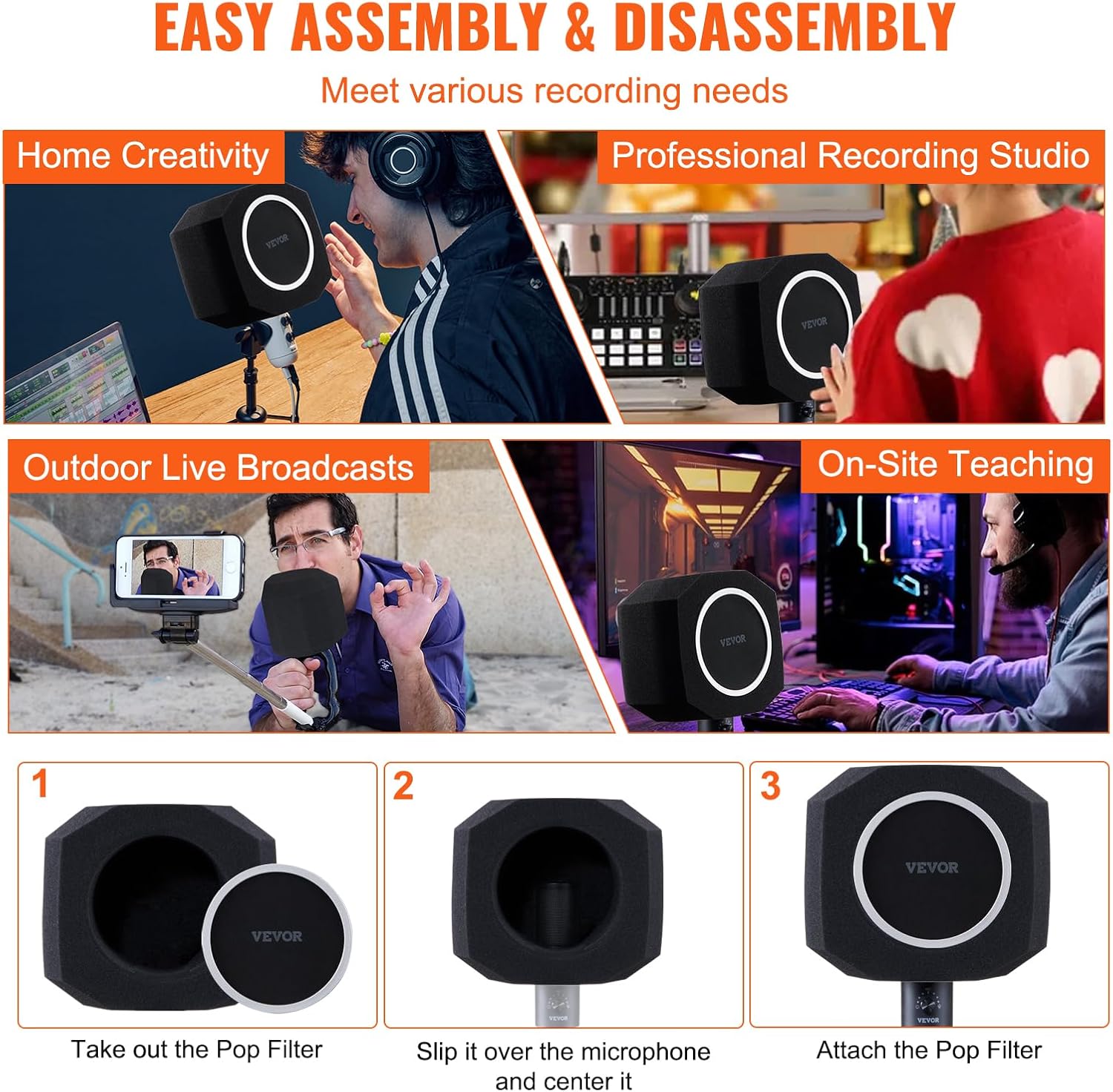 VEVOR マイクアイソレーションボール、高密度アコースティックフォーム