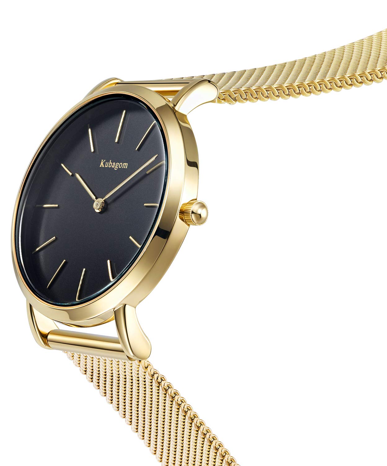 Très Mince Montre pour Femme Quartz Étanche Acier Inoxydable avec Bracelet