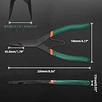 Vista 6 de Alicates de anillo de bloqueo de punta de ángulo de 9 pulgadas Alicates especiales con acabado negro para quitar la instalación de anillos