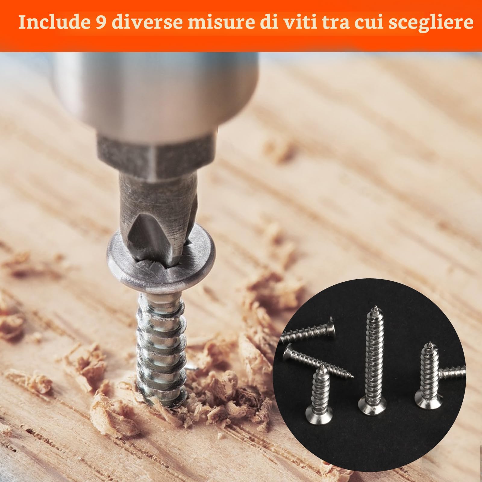 400 Pz M3 M4 M5 Viti Autofilettanti per Legno, Viti a Testa Piatta a Testa a Croce per Lamiera, Viti per Legno a Testa Svasata Croce Assortimento Kit, Set Viti in acciaio INOX