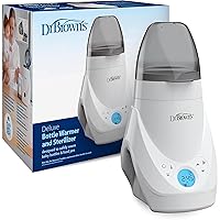 Vista 6 de Dr. Brown's Ultimate Feeding Comfort Bundle- Almohada de lactancia verde tormenta + calentador de biberones y esterilizador de lujo + paquete de 4