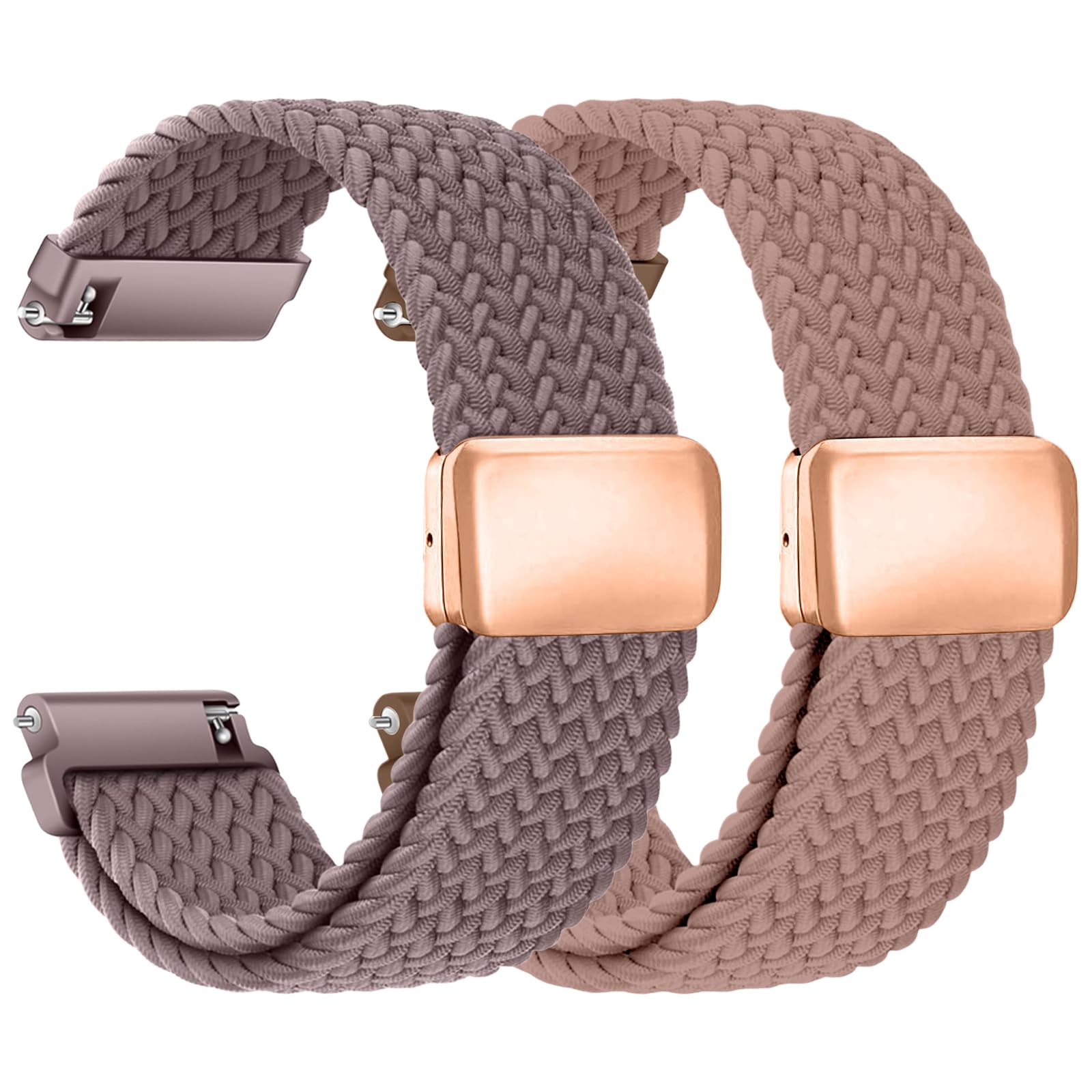 chinbersky Nylon Geflochtenes Uhrenarmband 20mm Uhrenarmband 22mm mit Magnetischem Verschluss, für Herren Damen Elastisches Ersatzarmband