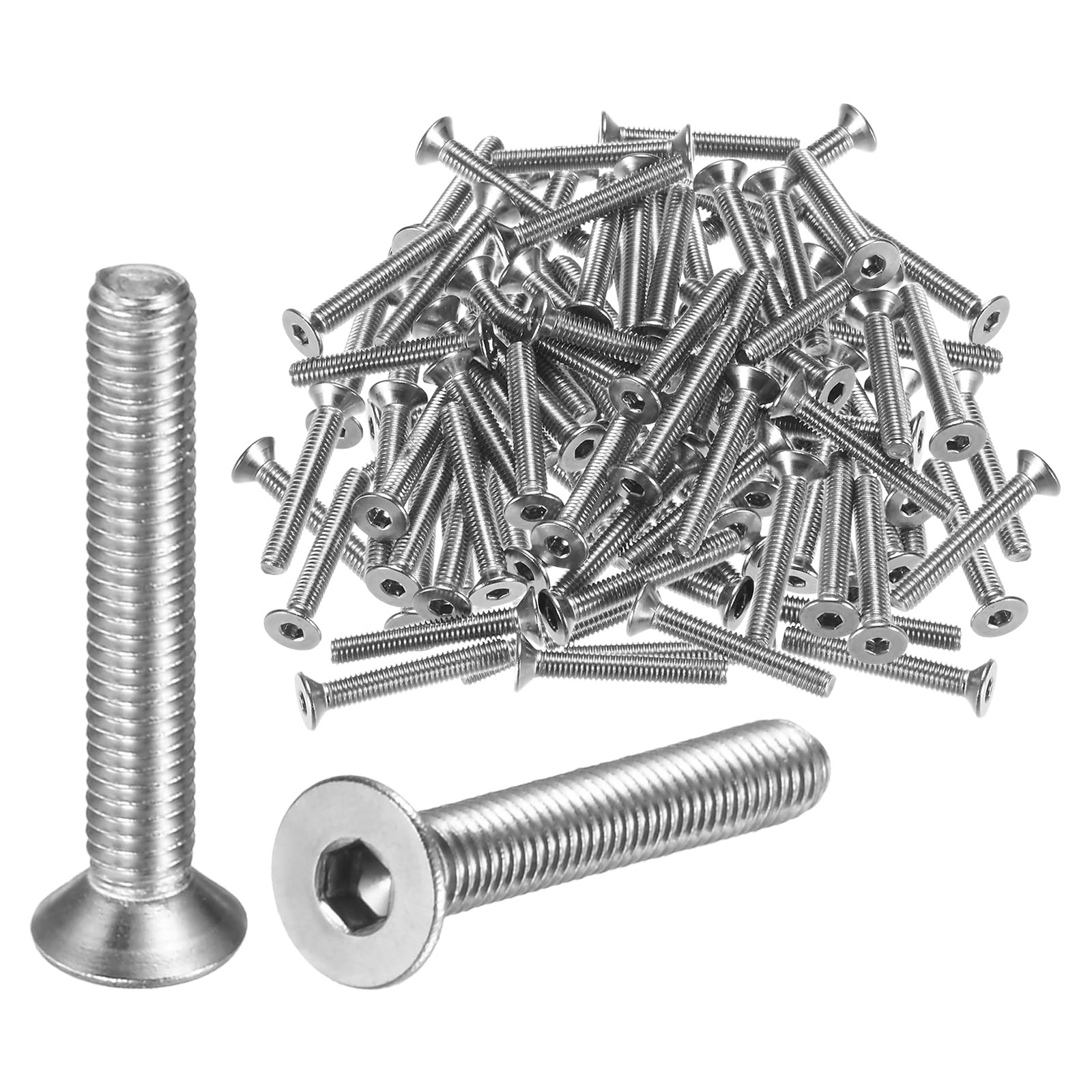 M METERXITY 80-Pack Flat Head Machine Screws M3 x 20mm Inner Hex Socket Cap Screws 304 Stainless Steel Socket Countersunk Fasteners Bolts for Electronics/Machinery Equipment/Home
