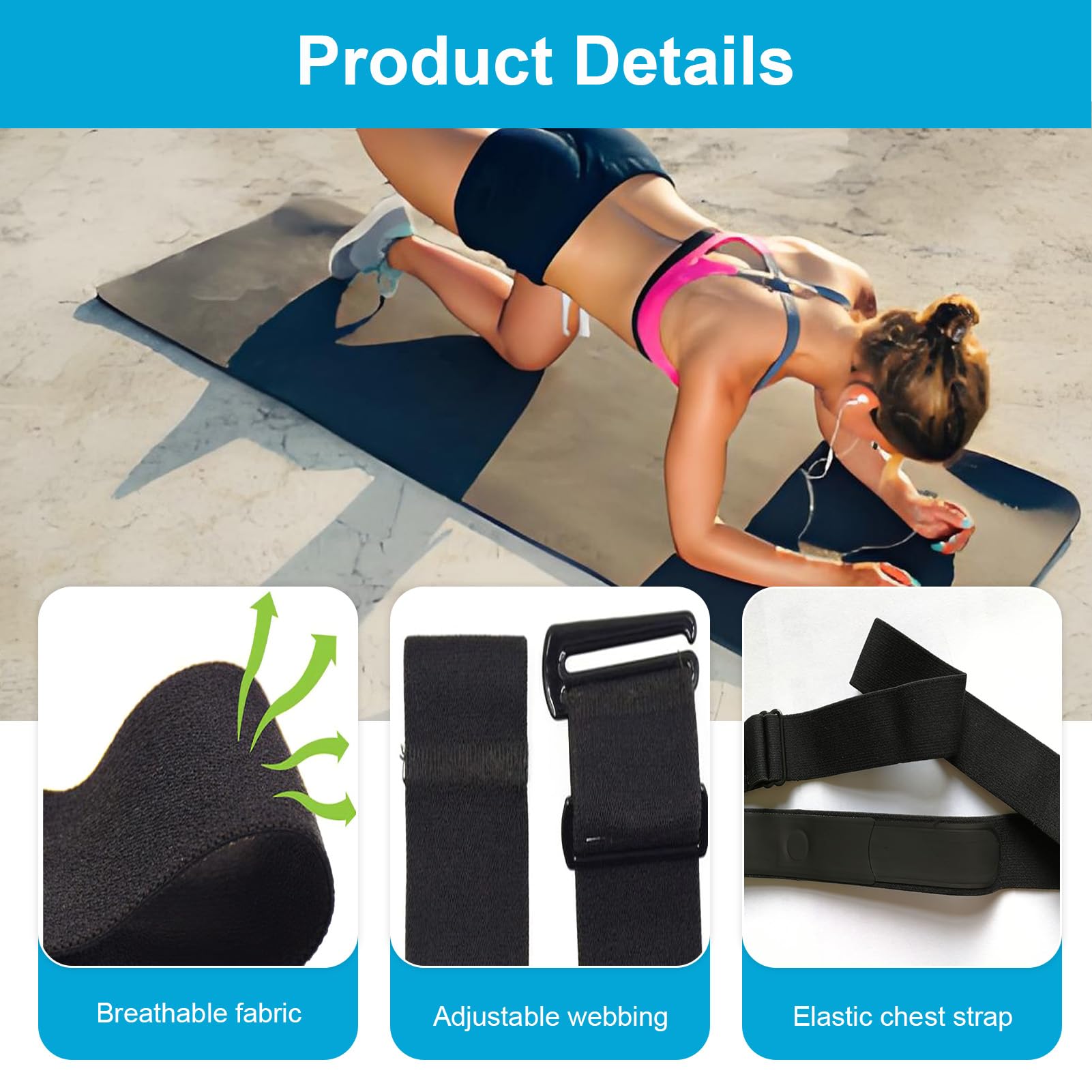 Herzfrequenzmesser Brustgurt verstellbar 70-110cm - Polar H10/H9 Brustgurt Ersatzband - Kompatibel mit Garmin, Wahoo, Polar H10/H9, Coospo, Magene, Bryton, Livlov