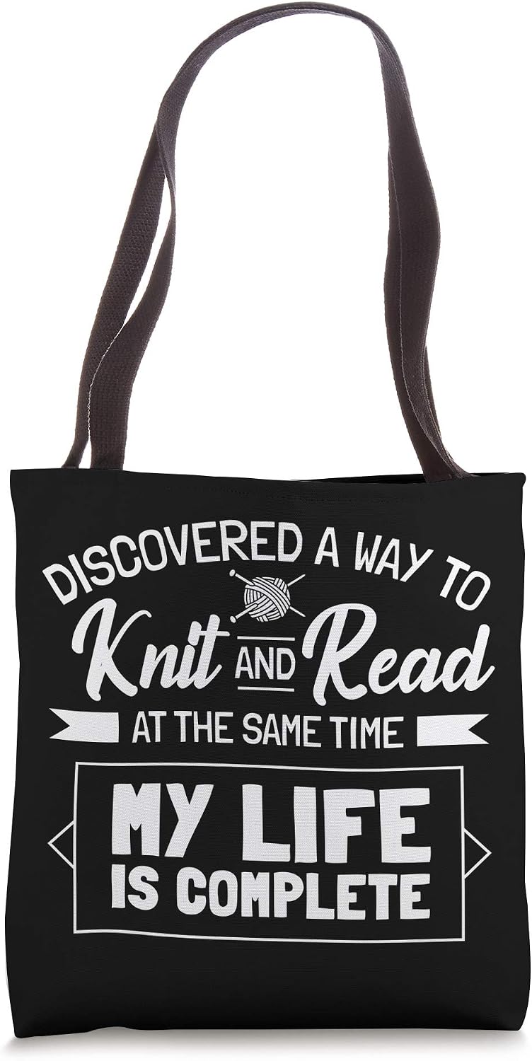 Knitting And Reading I Wool Knit Book Tote Bag