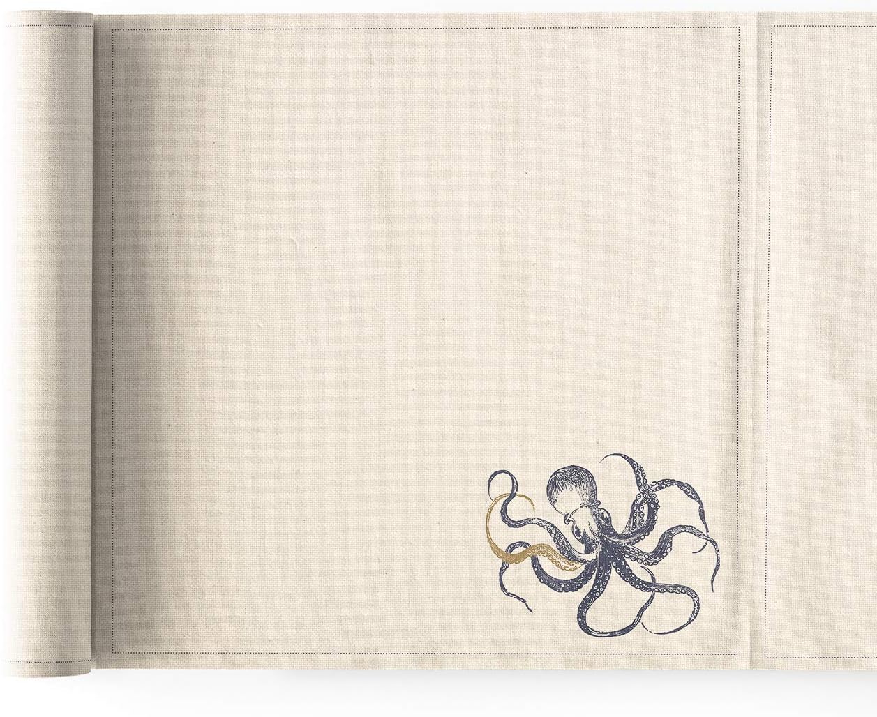 Organic Cotton Printed Dinner Napkin - 12.6 x 12.6 in - 6 Unitsper Roll - Ocean