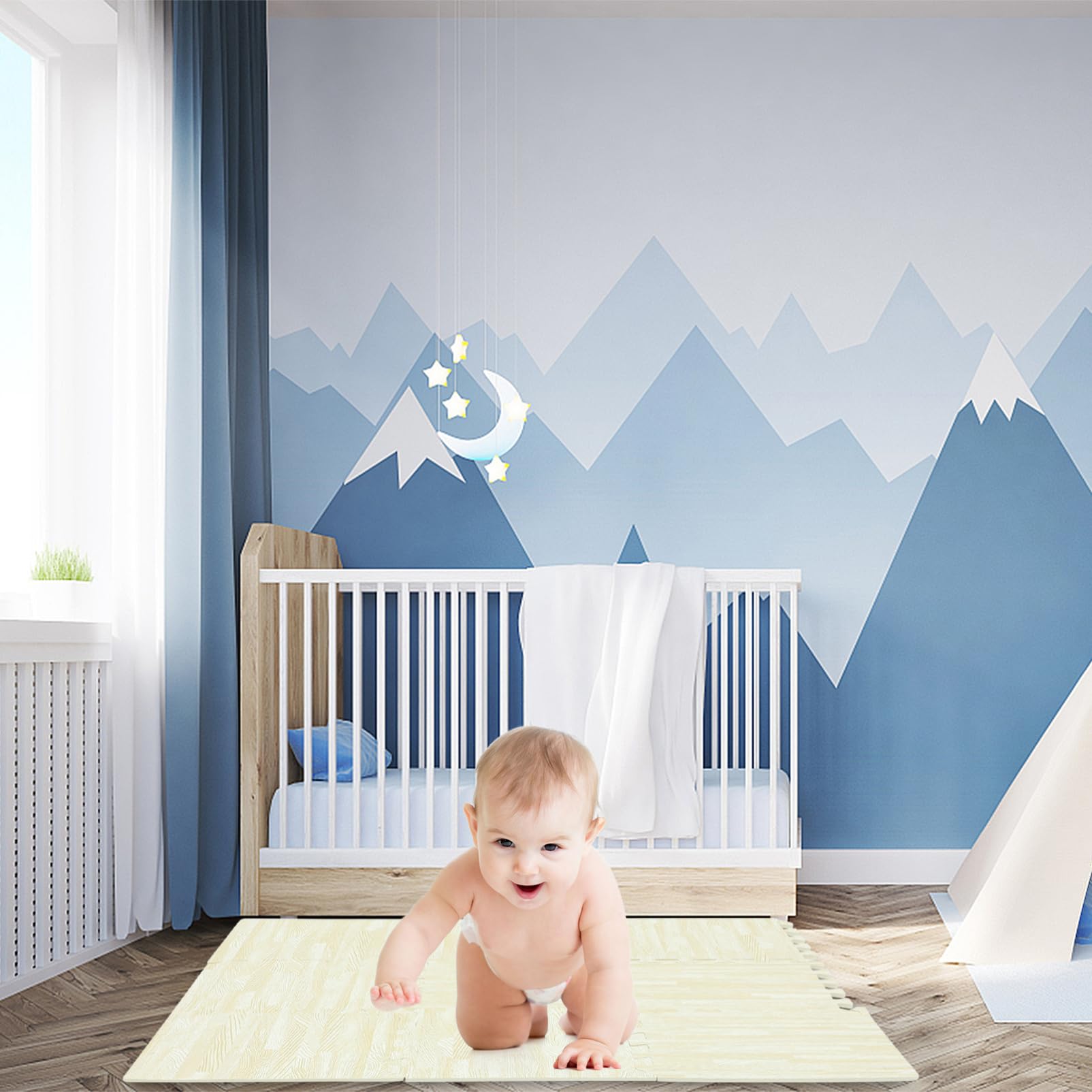 SUPVOX 30x30cm Soft Eva Play Mat Baby Crawling Pad Interlocking Floor Tiles Boys and Girls Game Mat Comfortable Floor Pad