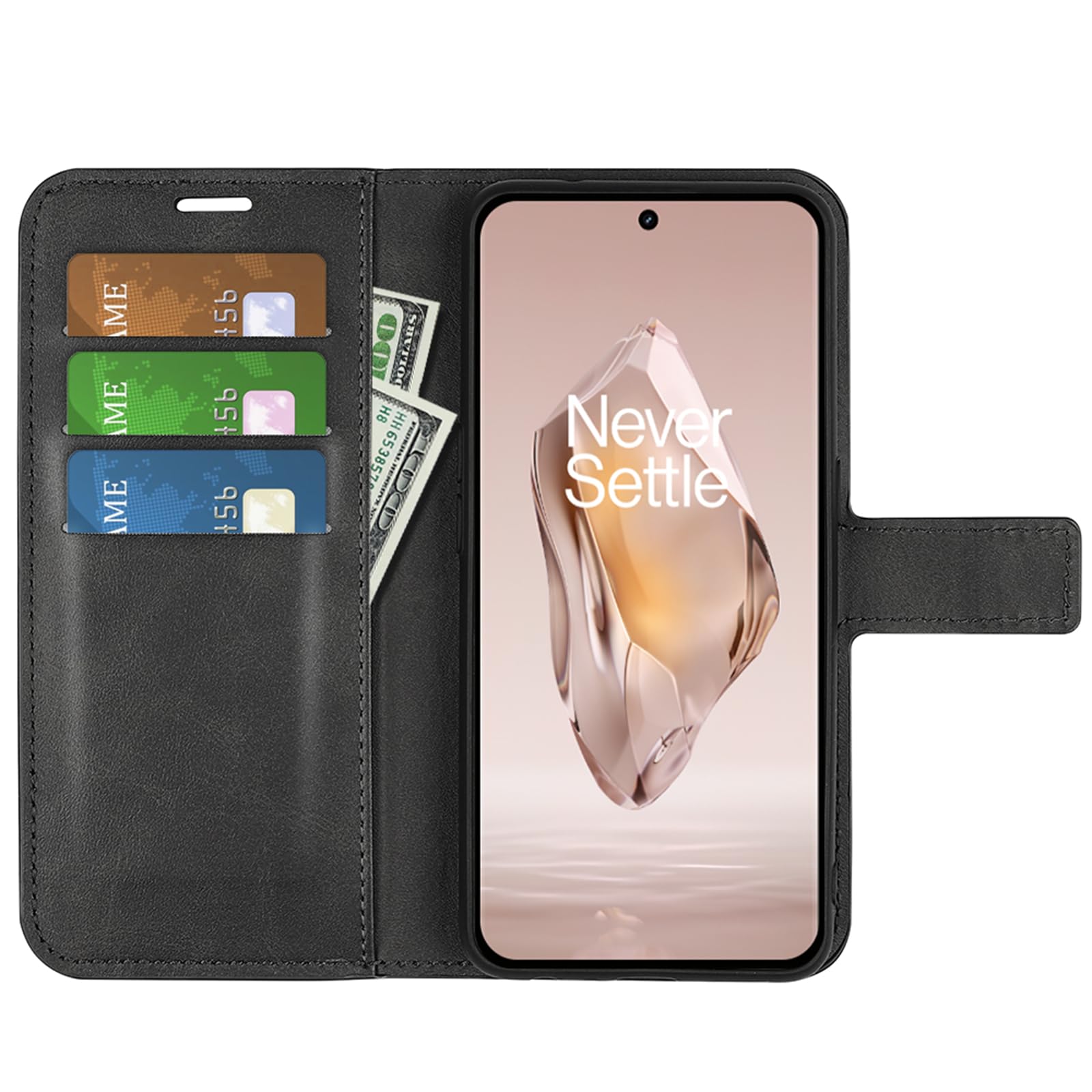 ZZXX Leder-Klapphülle Für OnePlus 12R – Mit RFID-Schutz, Ständer, Magnetverschluss & Kartenschlitzen