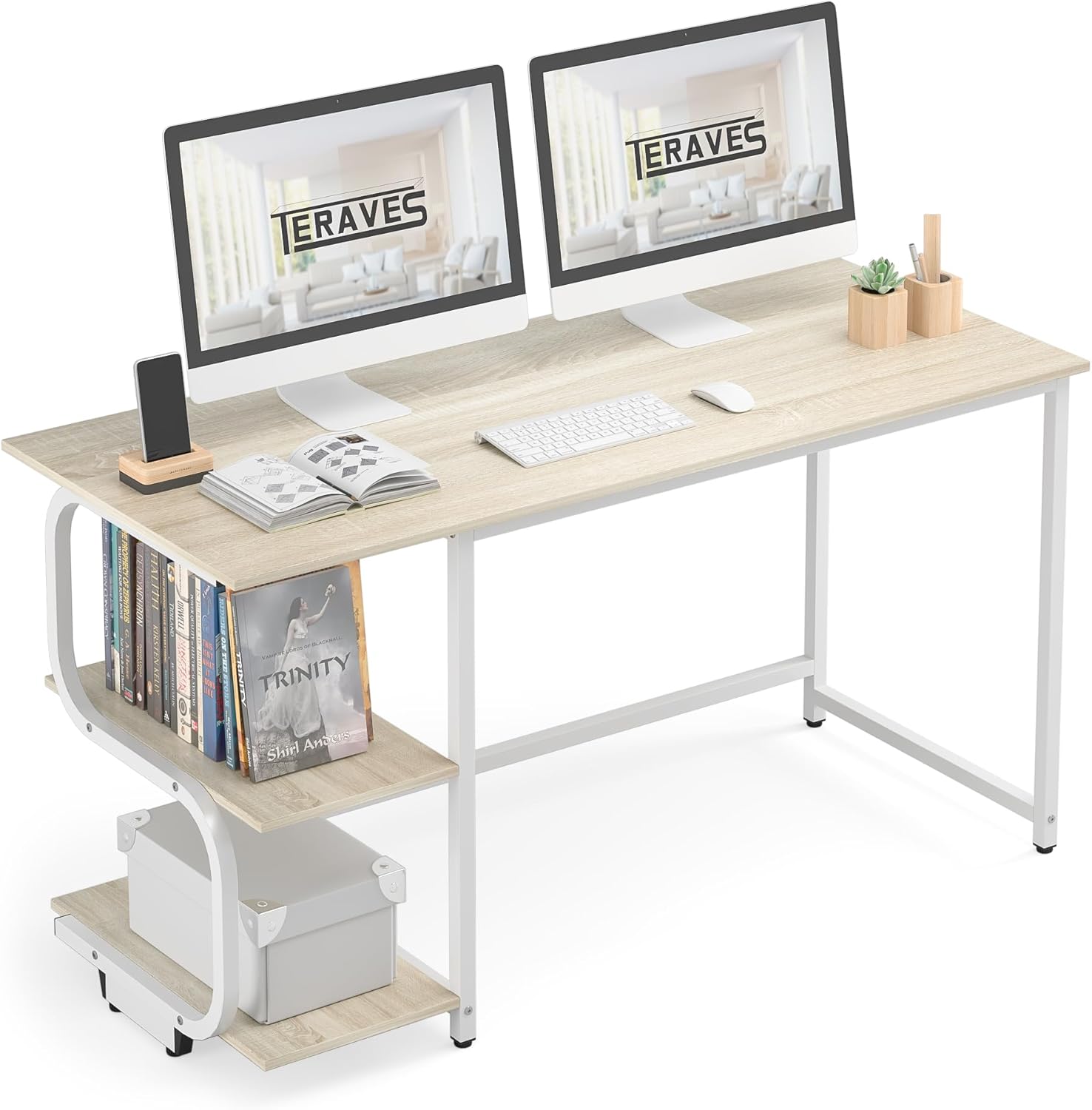 Teraves Reversible Computer Desk for Small Spaces, 47 inch