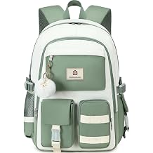 Hidds Laptop Backpack For College Women Elementary Middle High School Bag Teen Girls Bookbag Travel Daypack Backpacks Green Beige