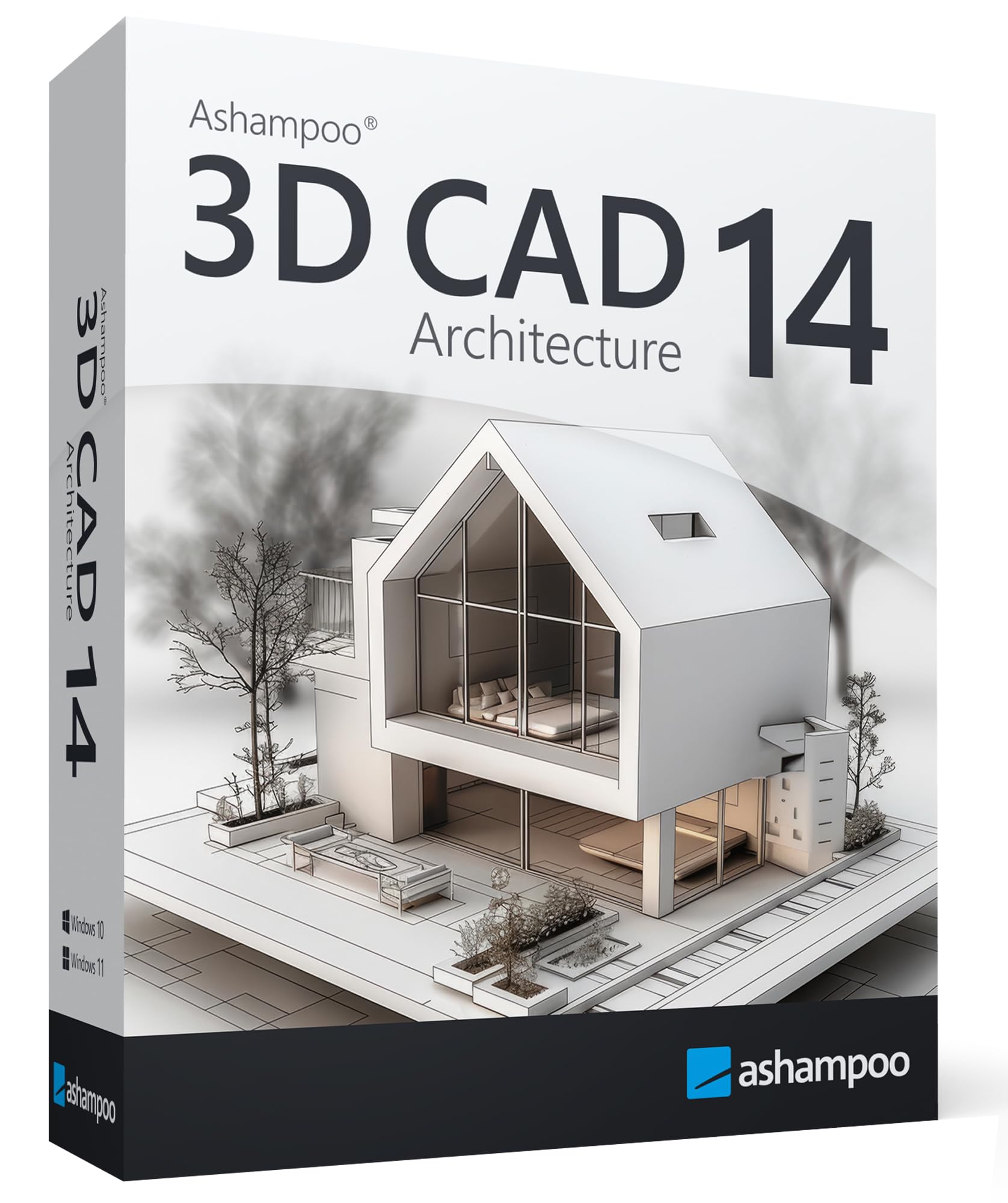 3D CAD 14 Architecture - Profi-CAD-Software zur 3D-Planung, Haus, Bauprojekte, Garten, Garage, Photovoltaik, Elektro, Deko, für Win 11, 10