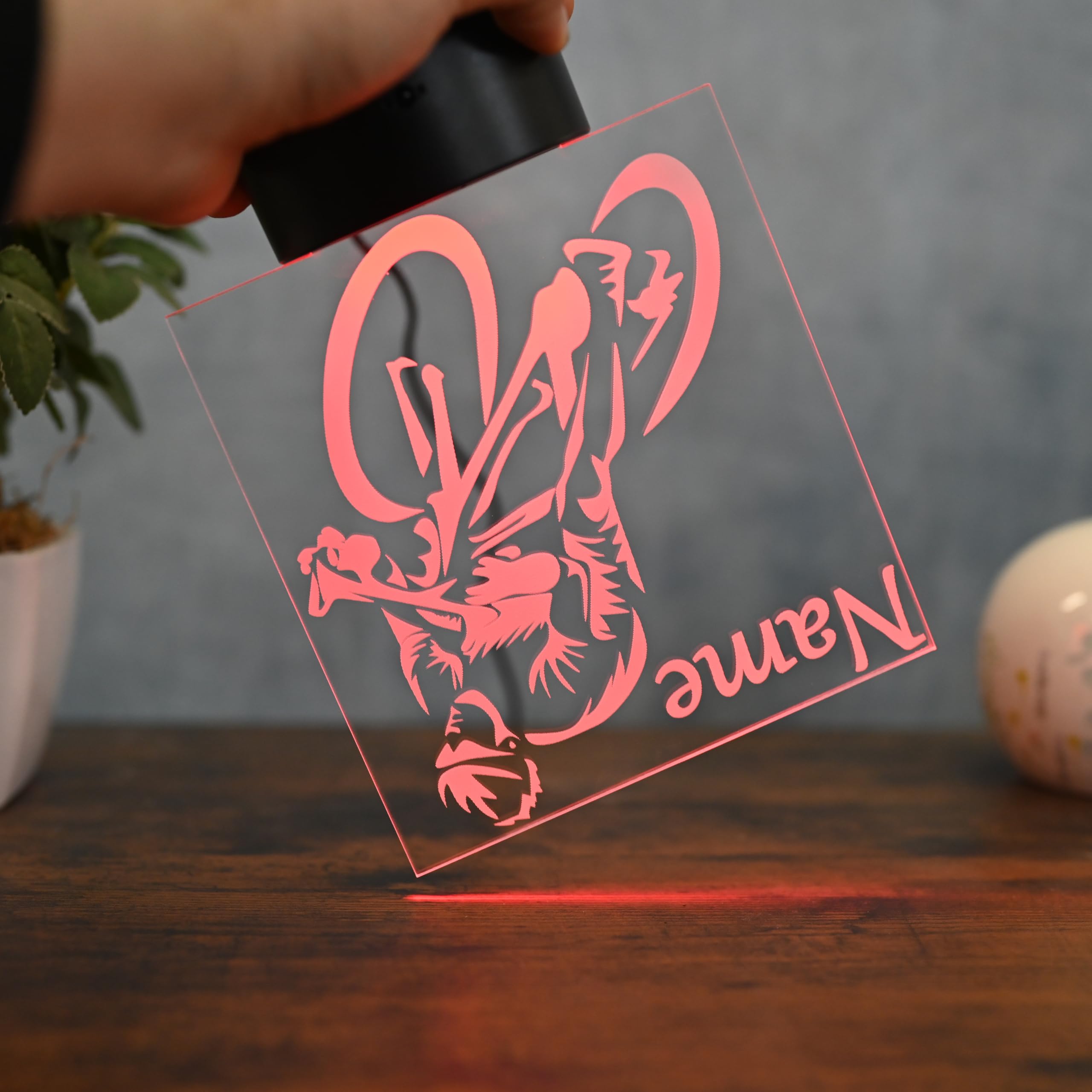 Personalisierte LED Rennradfahrer Lampe – Geschenk für Radfahrer & Sportbegeisterte – LED Nachtlicht & Tischlampe mit Farbwechsel & Fernbedienung