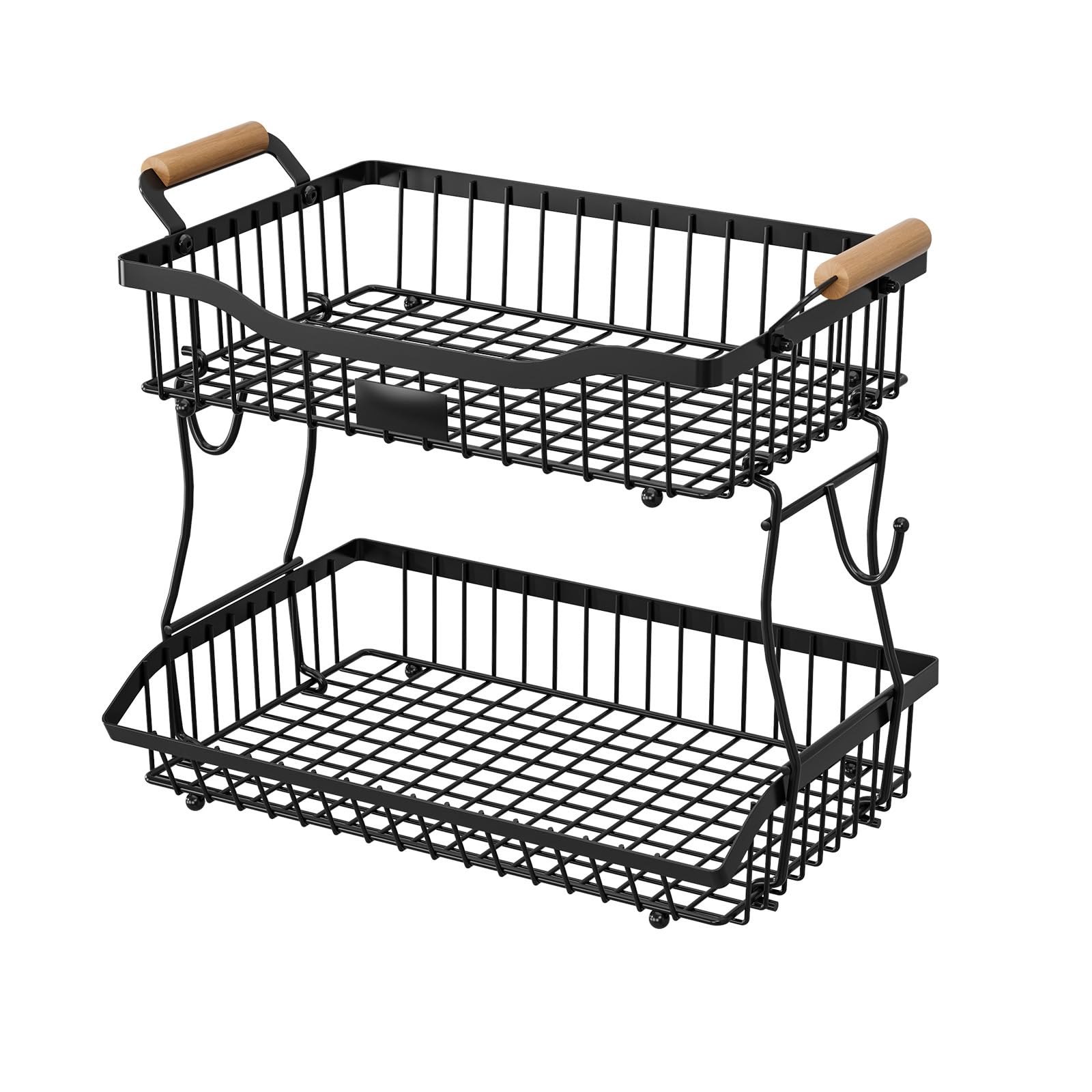Snorvixre Tiers Iron Fruit Vegetable Storage Shelf Rustproof Coating Sturdy Base for Kitchen Bathroom Organization Fruit Vegetable Storage Rack