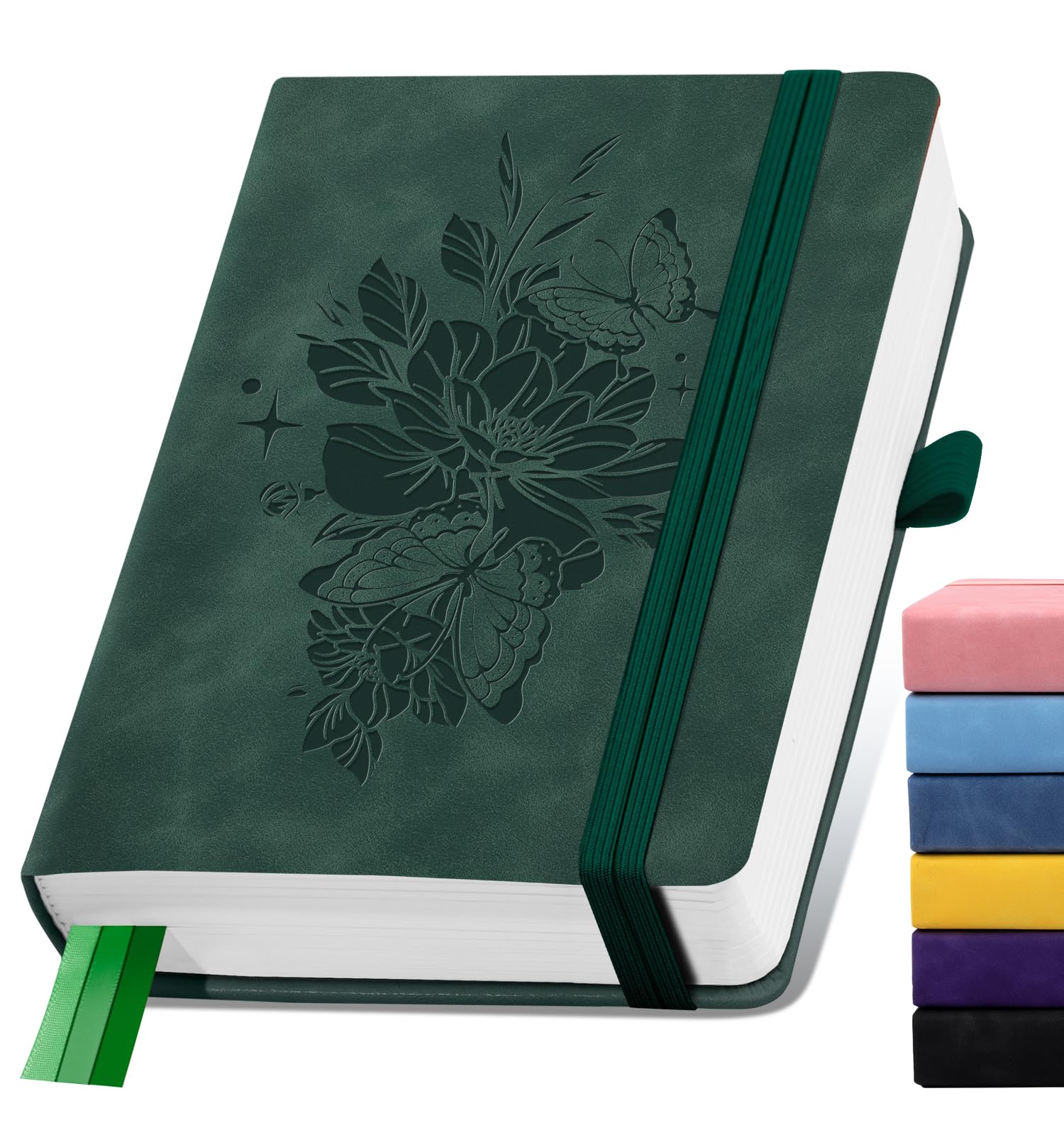 Lined Journal Notebook 365 Pages, A5 Leather Journals for Writing Women & Men, Hardcover Notebook with 100GSM Thick Paper, Daily Journal Notebook for