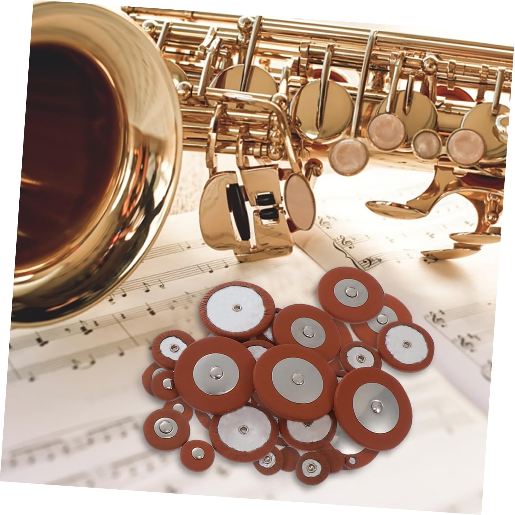 HEMOTON Kit di Riparazione Sassofono Contralto Viti e Cuscinetti in Pelle e Metallo Completo Molle Accessori per Riparazione Strumenti Set Strumenti per Manutenzione Sax Colore Casuale