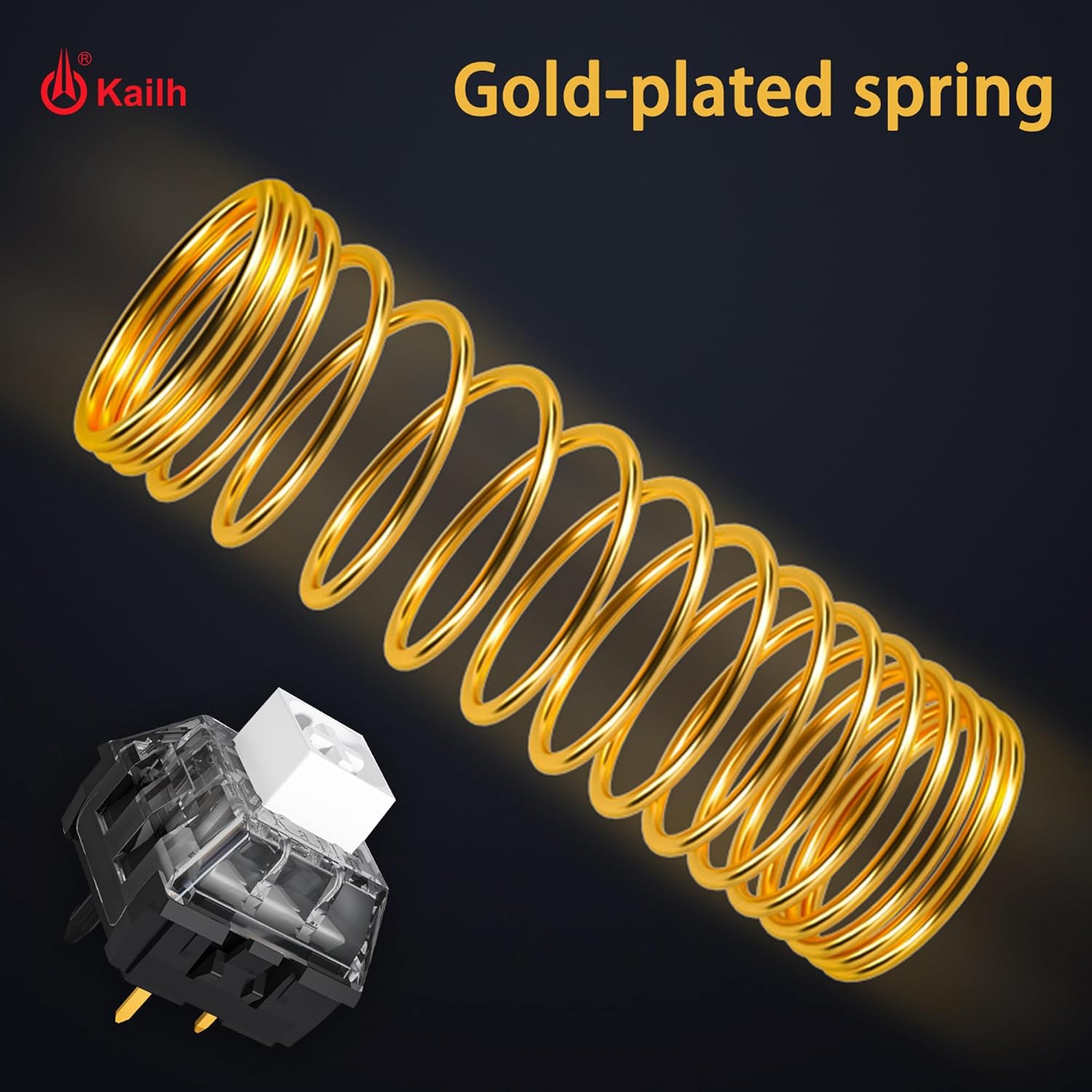 Kailh Box White V2 Keyboard Switch,5-Pin 45gf Clicky Pre-Lubed Gold-Plated Spring Dustproof and Waterproof Switches for Mechanical Gaming Keyboard(10pcs)