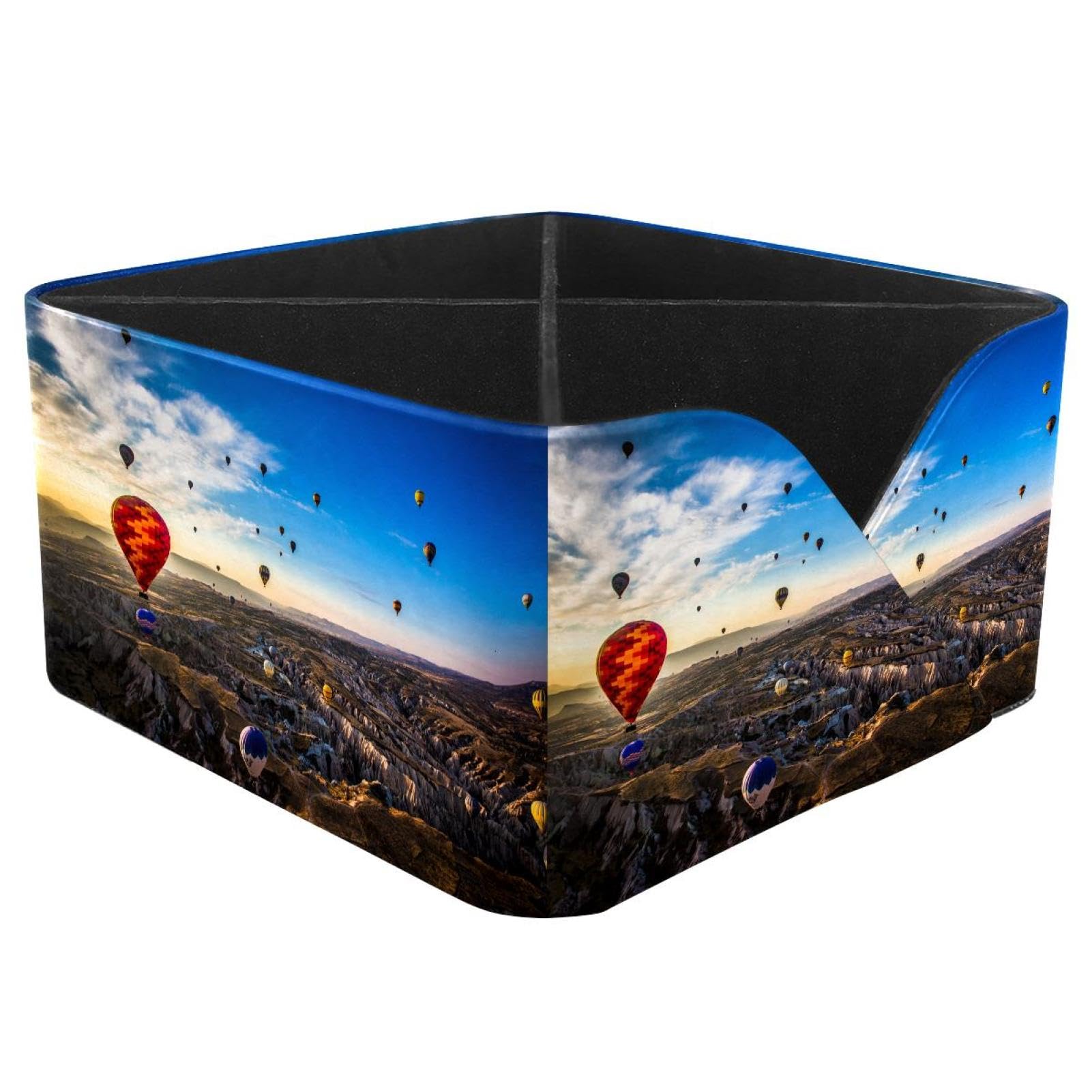 KengjuTesu Turkey Hot Air Balloon Desktop Organizer Pen Holder, Rectangular Pencil Cup for Office, Study and Makeup Stations