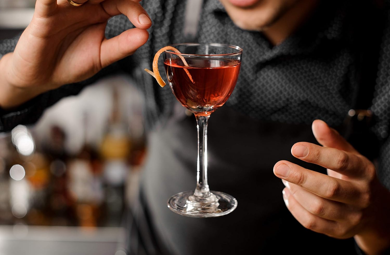 Nick and Nora Coupe Cocktail Glasses - Handblown Set of 2, Small Plain Vintage Coupe Glass to Serve a Manhattan, Martini, Aperitif, Algonquin, or Port Wine, 5-ounce (Plain, 2)
