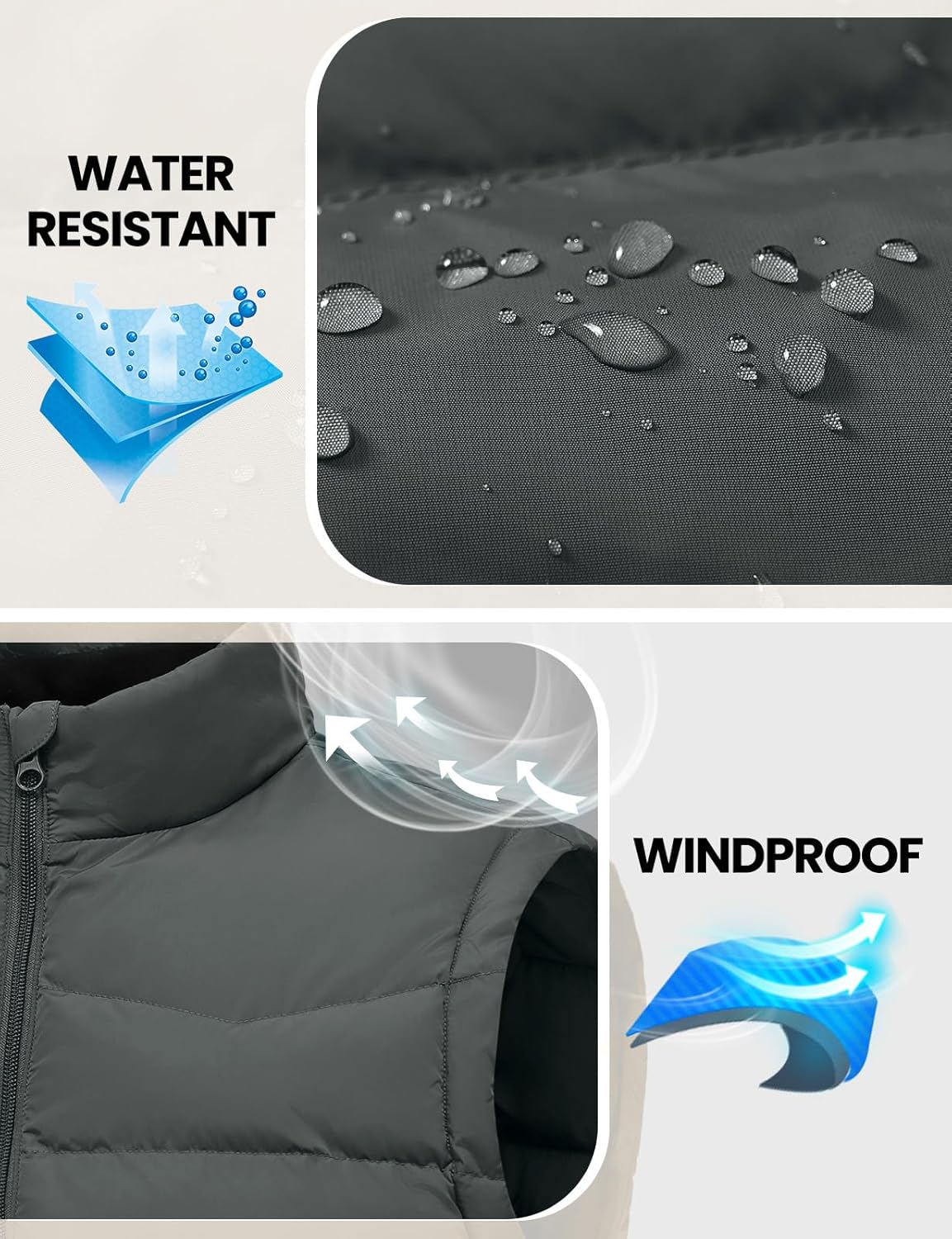 TBMPOY Men's Puffer Vest Lightweight Zip Up Sleeveless Jackets Outdoor Puffy Winter Insulated Outerwear for Running Golf - Image 3