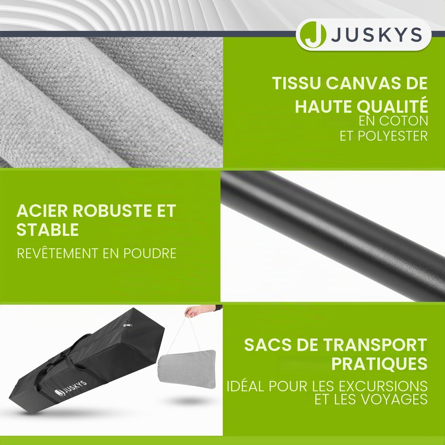 Hamac Paya de Juskys avec châssis - hamac Double d'extérieur, pour 2 Personnes - supporte jusqu'à 200 kg - hamac Double d'intérieur - Gris Clair