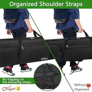 SNIGJAT 88 Key Keyboard Case Soft with Padded Shoulder Straps, All Black