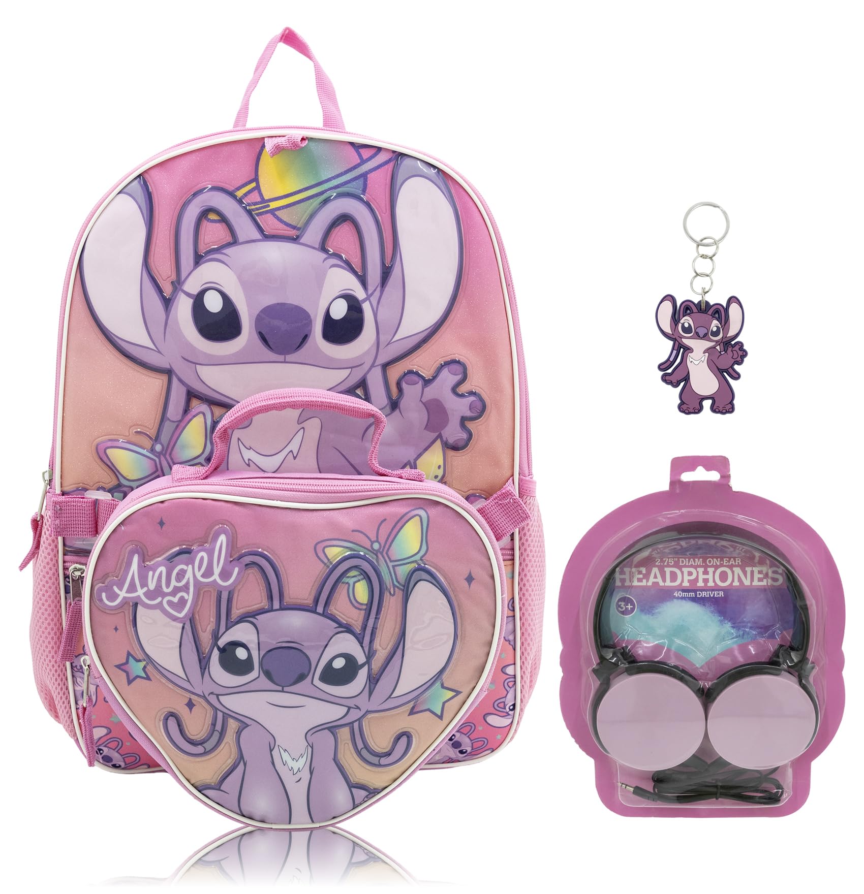 Sanrio Hello Kitty Backpack With Lunch Box for Kids | Insulated Lunch Bag Lunch Box for Girls, Boys, Toddlers | Backpack for School and Reusable Lunchbox with Matching Headphones and Water Bottle
