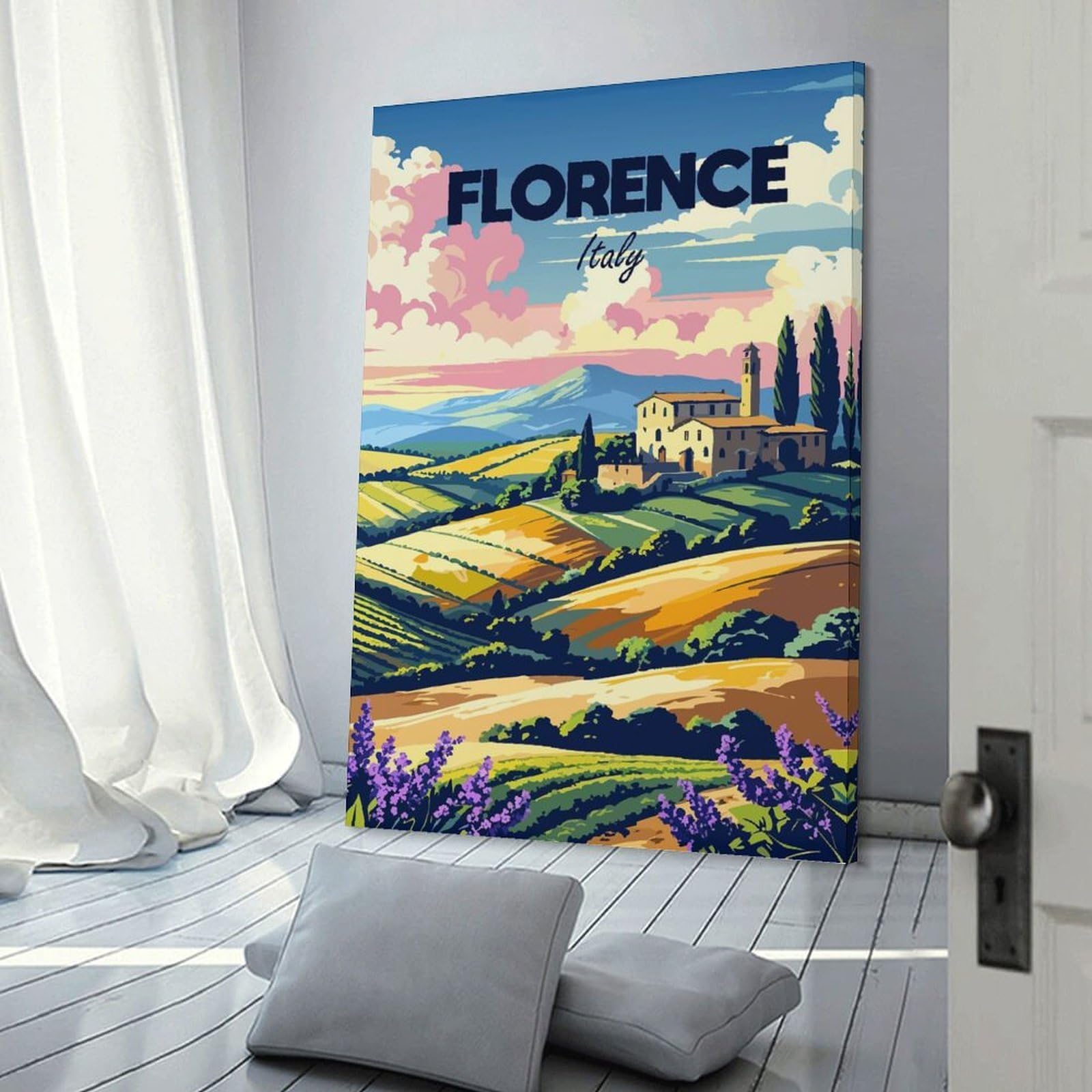 Junmoney Florence Italy Travel (2) Room Decor Wall Art, 16x24inch(40x60cm), for Office, Study Or Home Workspace, A Smart Decor Choice for Study Walls