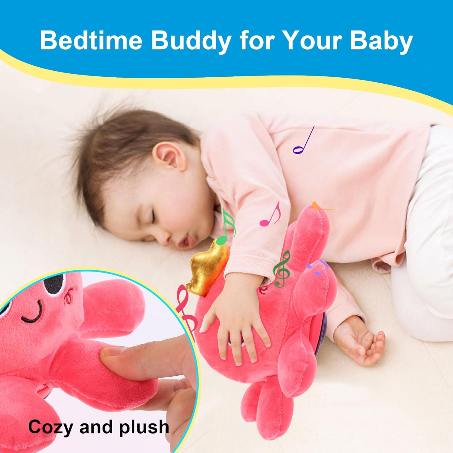 Octopus Crawling Toy - Octopus Toy with Light, Music, Voice Control, and Clap Hands Awake for 2+ Year Old Boys and Girls