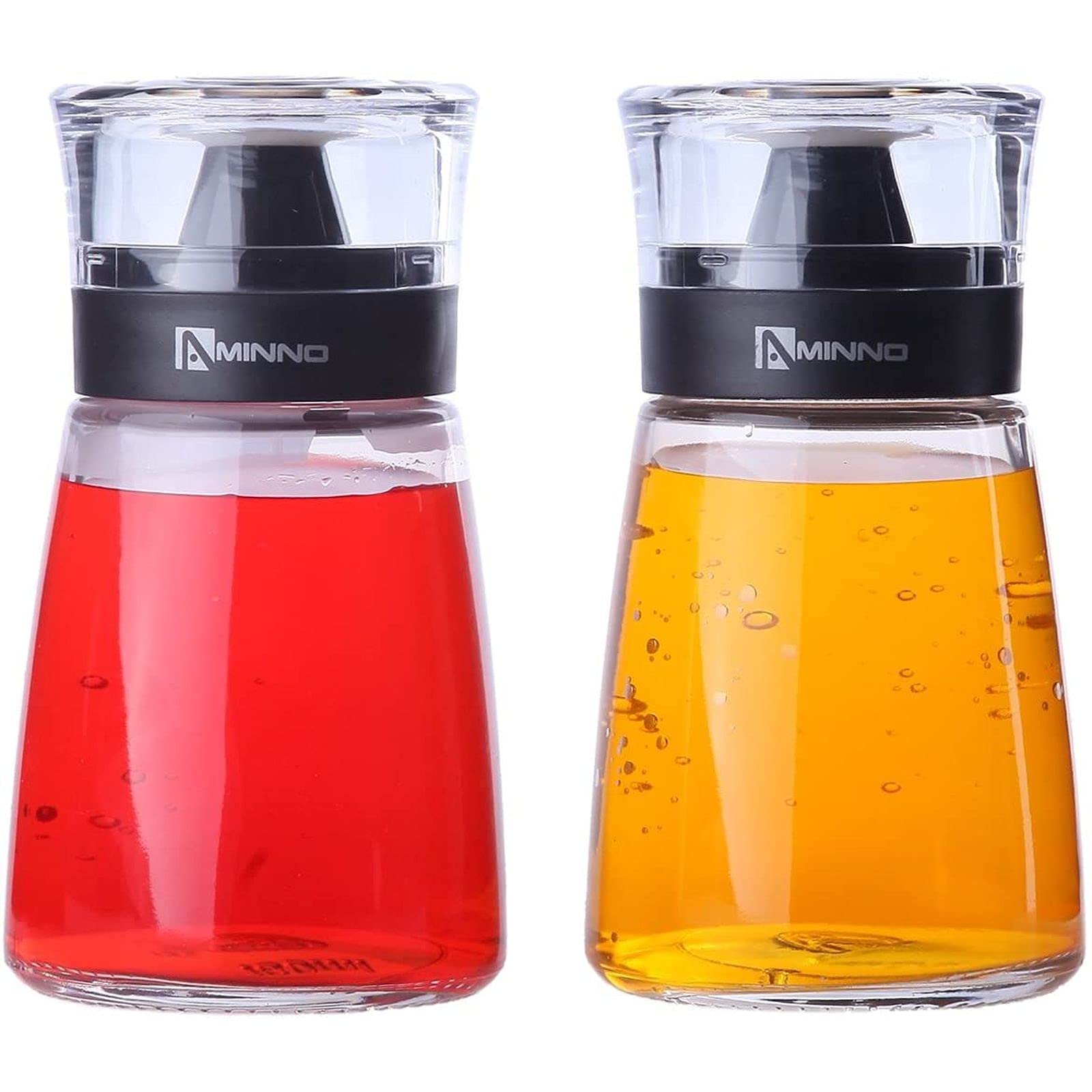 Juvale Oil and Vinegar Cruets - Glass Dispensers for Oil and Vinegar with Sealing Caps - 163 ml, 2 Piece Set
