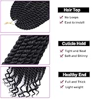 Vista 3 de Trenzas de ganchillo senegalés de 12 pulgadas para mujeres negras, paquete de 6 unidades de cabello de ganchillo con extremos rizados 1B#