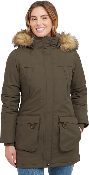 Peter Storm Women s Paloma Waterproof Parka Jacket with Faux Fur Lined Hood & 4 Pockets, Insulated & Adjustable Winter Coat