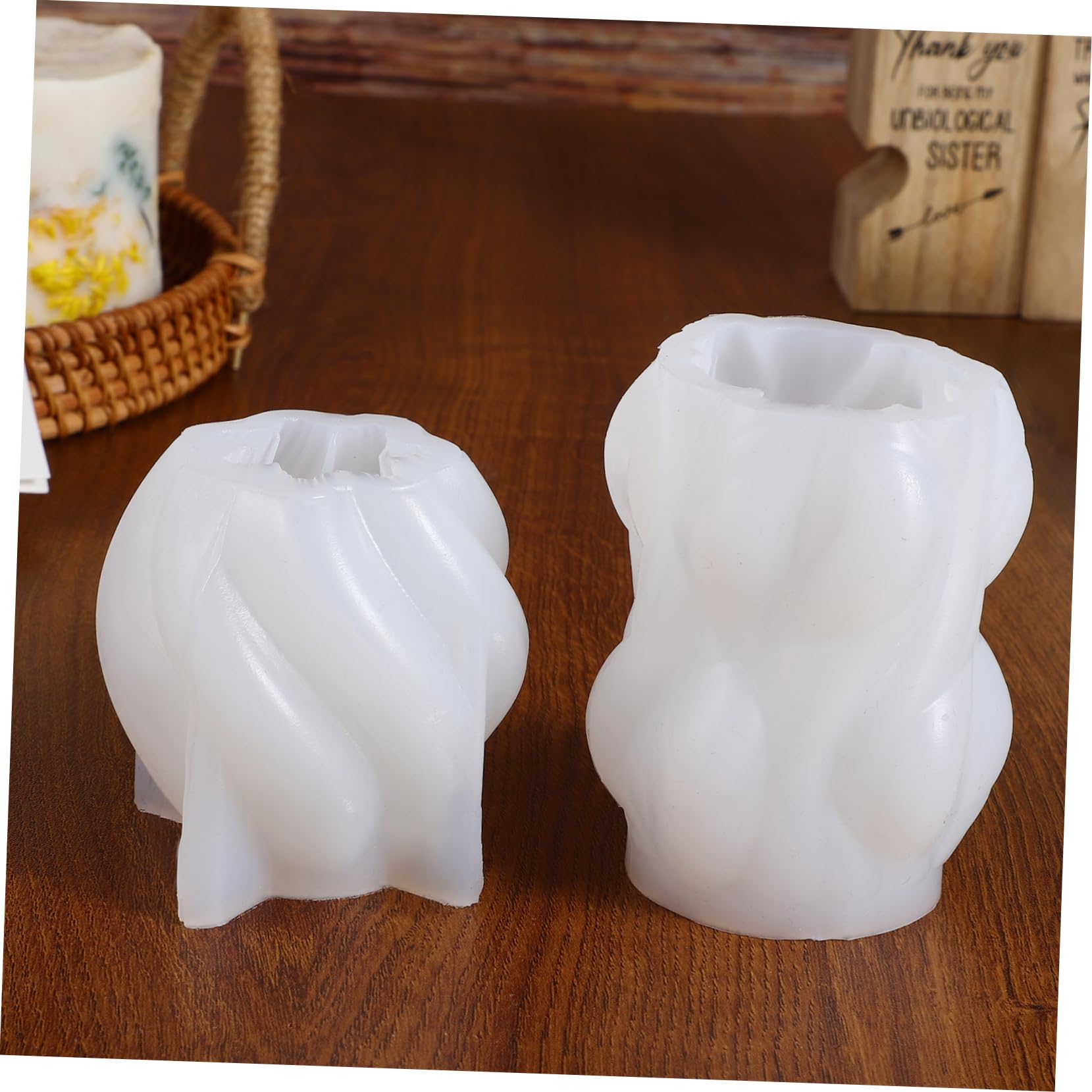 4 Piezas Molde para Velas de Aromaterapia de Silicona Moldes de Onda Pequeña para Hacer Jabón y Velas para Manualidades