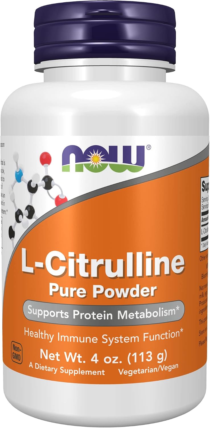 NOW Supplements, L-Citrulline Pure Powder, Supports Protein Metabolism*, 4-Ounce