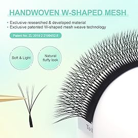 NAGARAKU Double Tips 4D W Eyelash Extensions Supplies Thick w lash 0.07mm D curl Mix Tray 8-15mm Premade Fans Russian Volume Faux Mink Matte 12 rows Cluster pre Fanned Eye Lashes