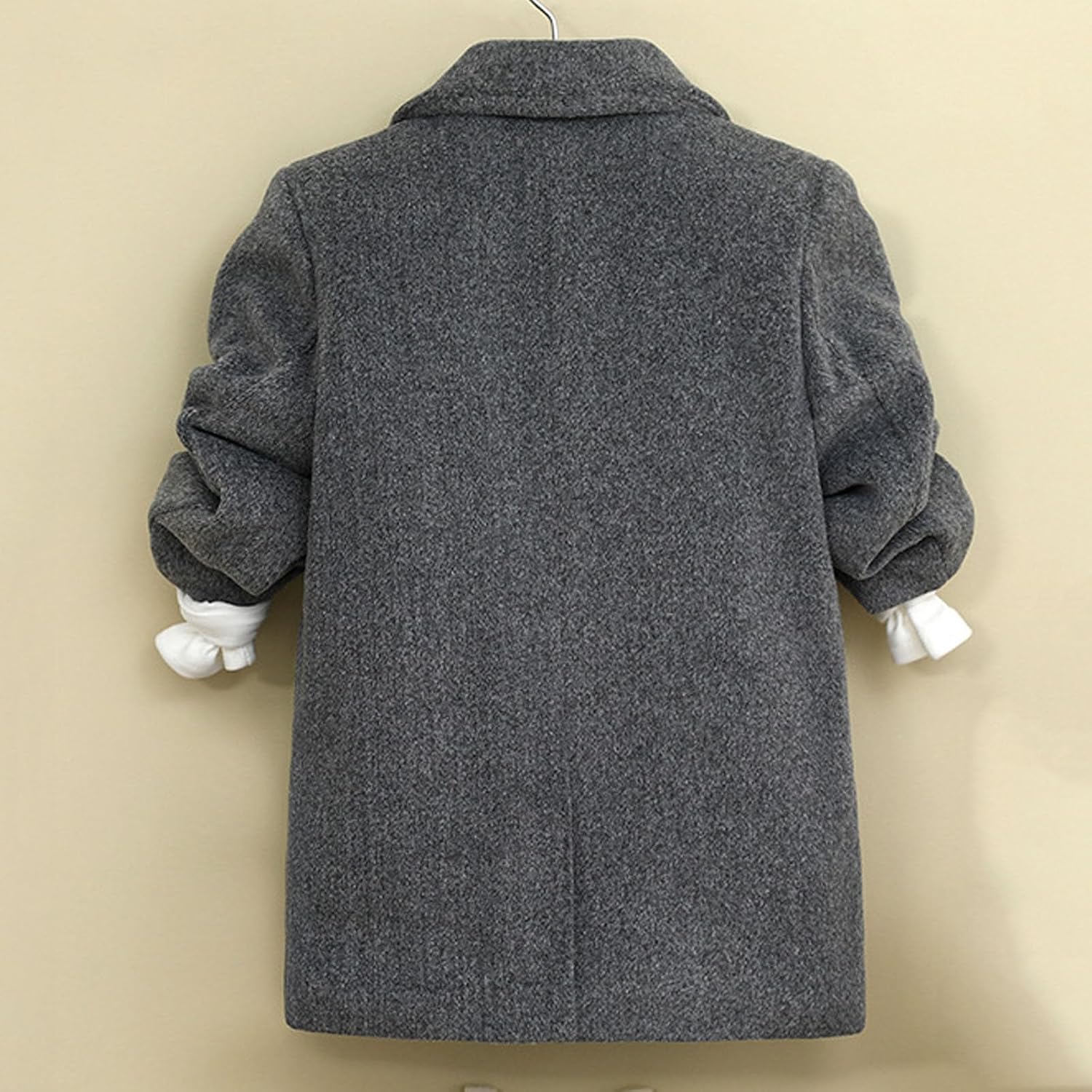 Boys Double Breasted Pea Coat Notch Lapel Dressy Winter Coat
