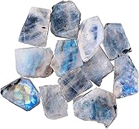 Vista 1 de 50 carats Natural Raw Rainbow Moonstone Rough Crystal Gemstone, Chakra Healing Crystal and Gemstone, Birthstone Crystal for Jewelry Making Supplies