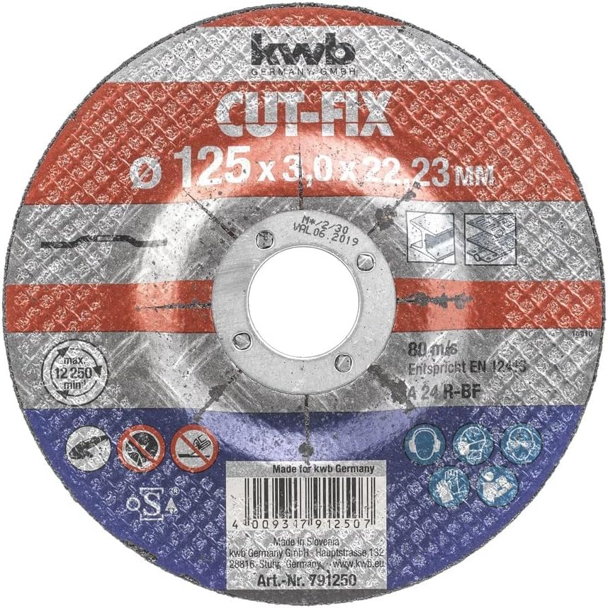kwb Cut-Fix 791250 Cutting Disc (125 x 22, Offset, 3.0 mm Thick, for Metal and Steel, for Angle Grinders)