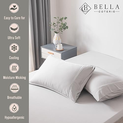 Miniatura 2 de Bella Coterie - Juego de fundas de almohada de bambú de lujo de tamaño estándar, 100% viscosa de bambú cultivada orgánicamente, ultra suave,